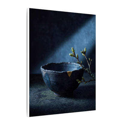 Ceramic Bowl Shadow Zen Canvas Art | Sophisticated Dark Japandi Art