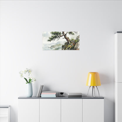 Pine Tree Spring Canvas Art | Japandi Neutral Design