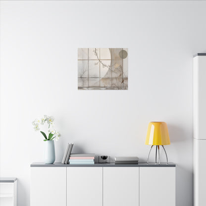 Winter Shoji Screen Japanese Pattern Canvas Art | Elegant Decor
