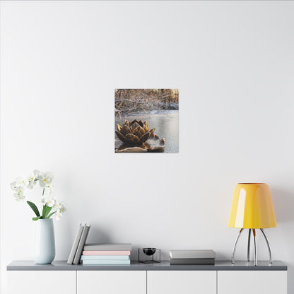 Lotus Flower Gold Repair Canvas Art | Beautiful Kintsugi Art
