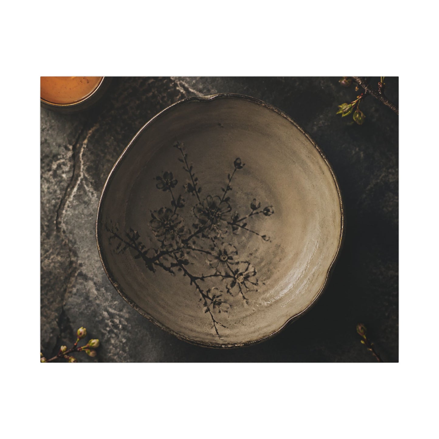 Ceramic Bowl Spring Canvas Art | Japandi Earthy Design