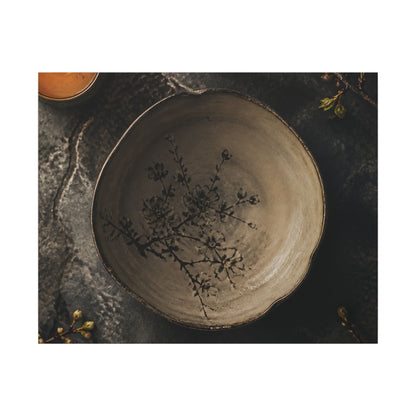 Ceramic Bowl Spring Canvas Art | Japandi Earthy Design