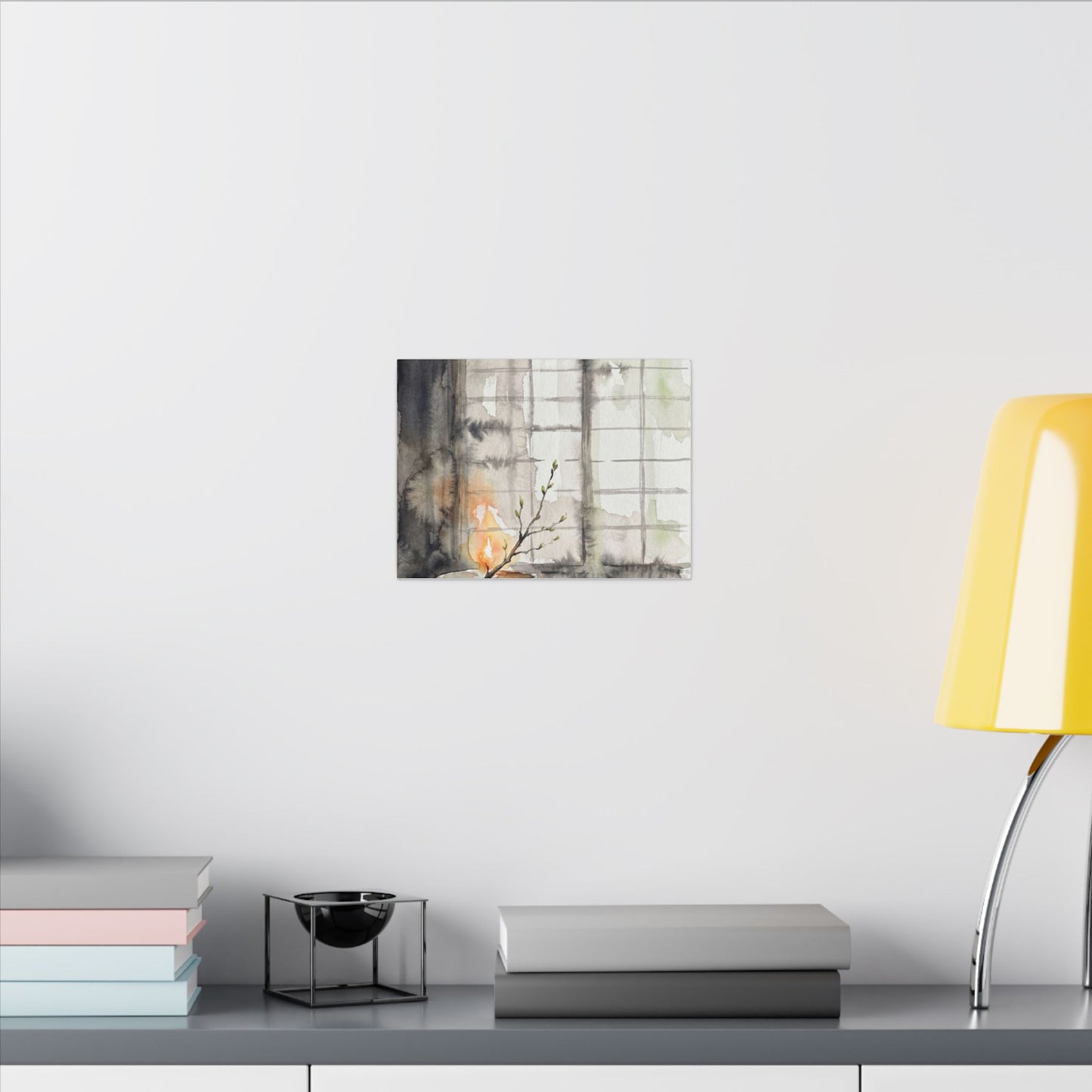 Shoji Screen Canvas Art | Spring Japandi Watercolor Art