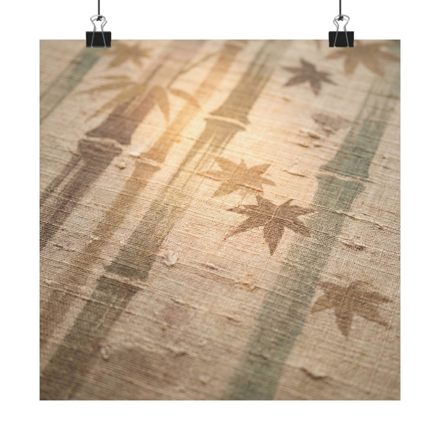 Japandi Bamboo Grove in Golden Hour | Japanese Pattern Wall Art Print Art Print