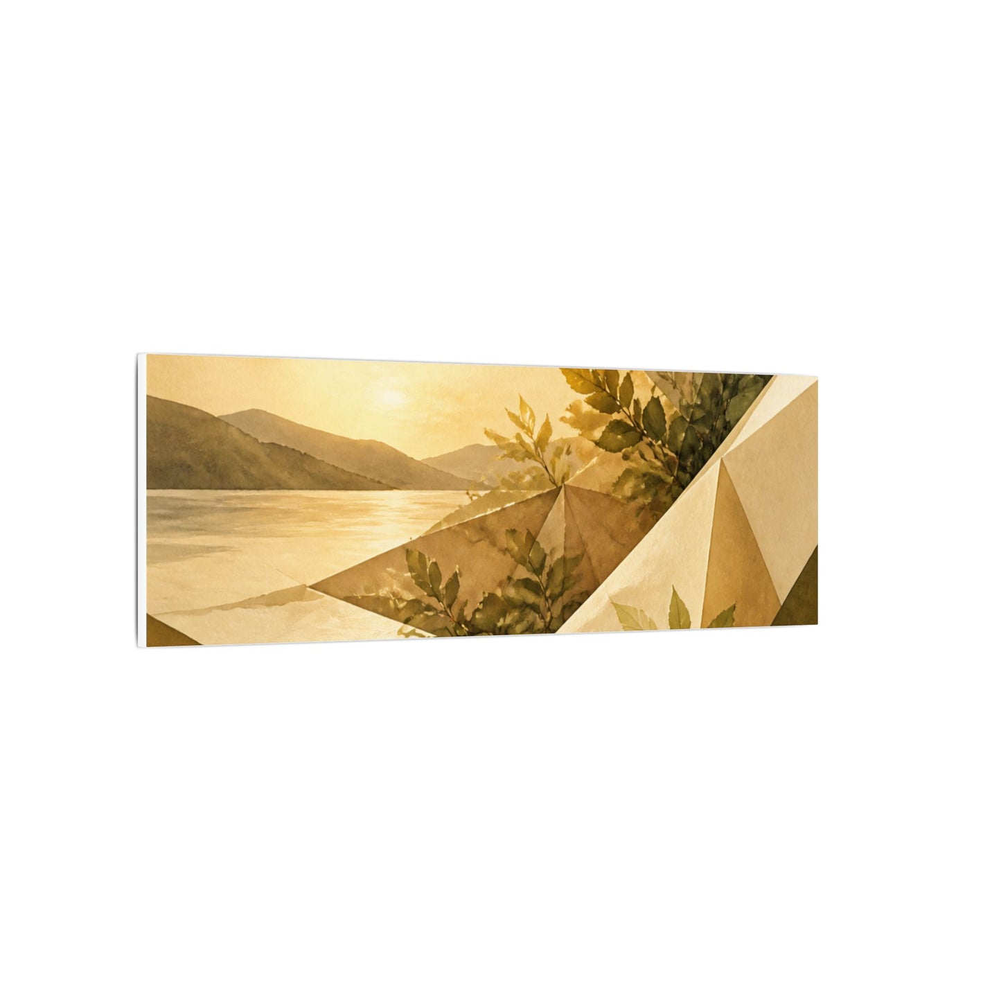 Golden Hour Paper Fold Canvas Art - Japandi Ma
