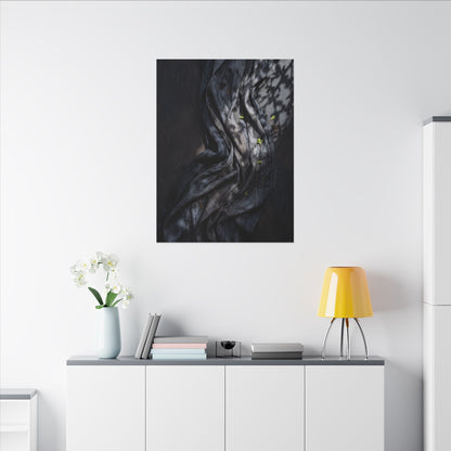 Seijaku Silk Drape Canvas Art - Dark Japandi Dark Texture