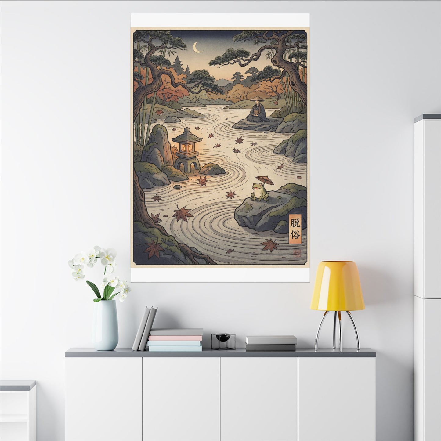 Rock Garden Autumn Canvas Art | Zen Serene Design