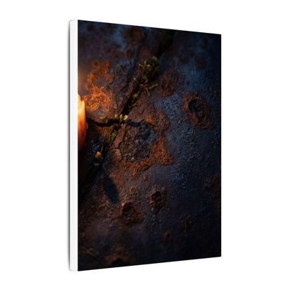 Candlelight Rust Patina Canvas Art - Dark Japandi Ma