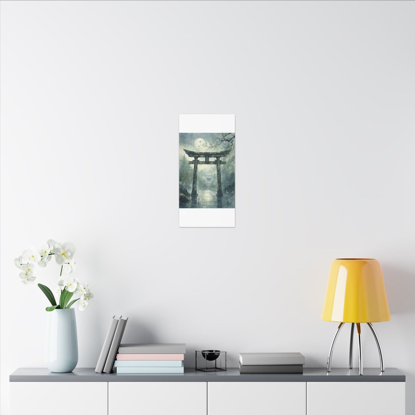 Earthy Torii Gate Canvas Art - Watercolor Japandi