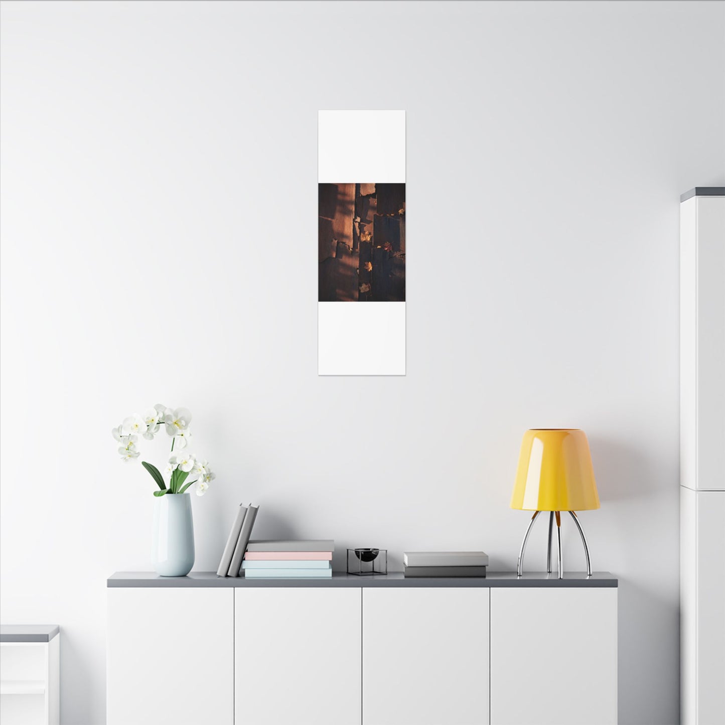 Seijaku Rust Patina Canvas Art - Dark Japandi Shadow Zen