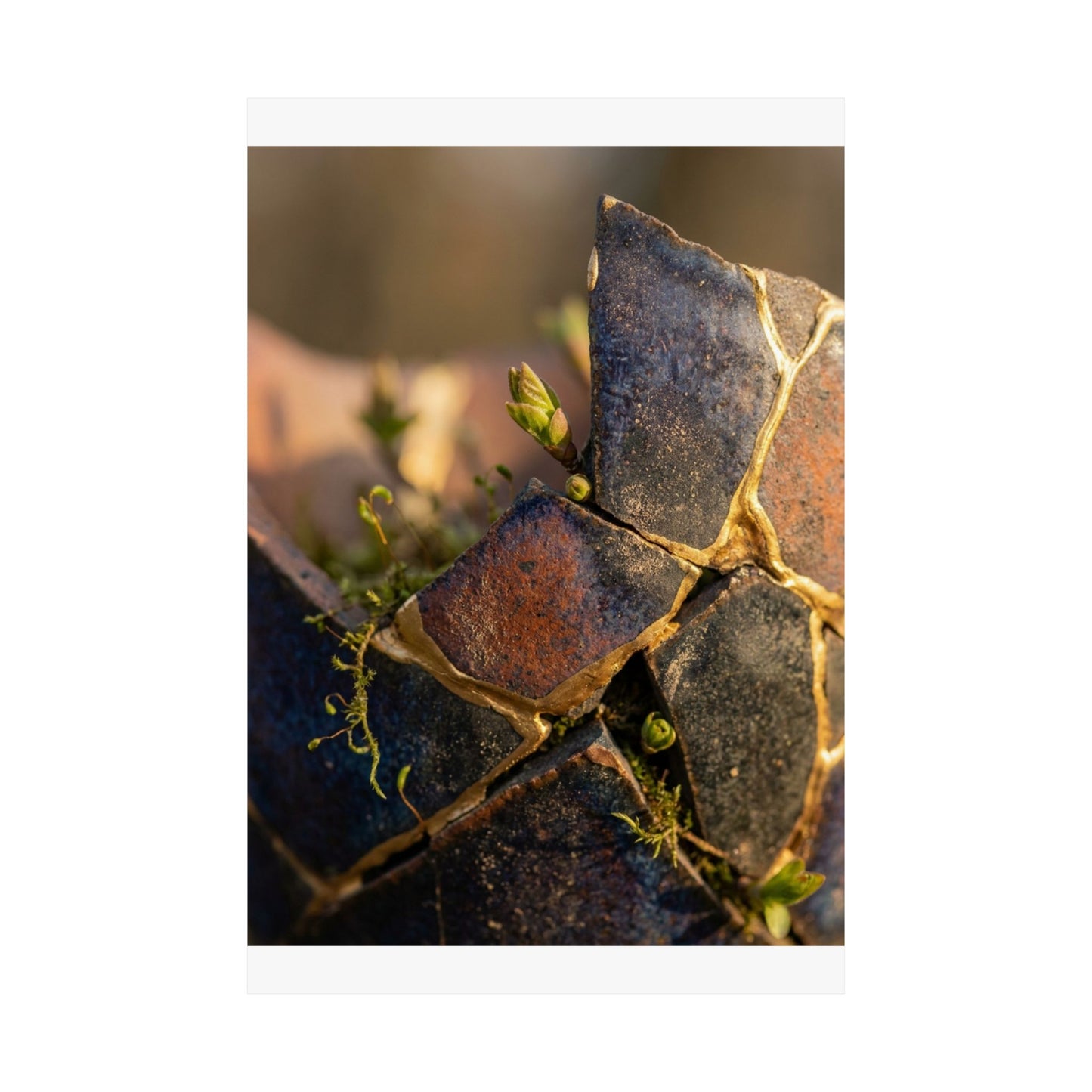 Broken Pottery Spring Wall Art Print | Kintsugi Healing Design