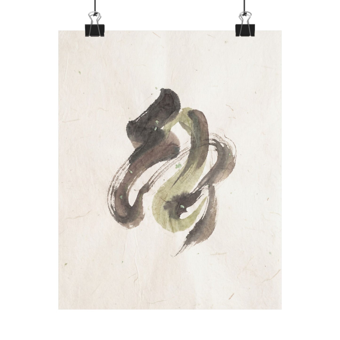 Cozy Ink Brushstroke Wall Art Print - Japanese Pattern Japandi