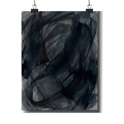 Deep Tones Dark Japandi Charcoal Wall Art Print | Deep Tones Charcoal Ink Art Print