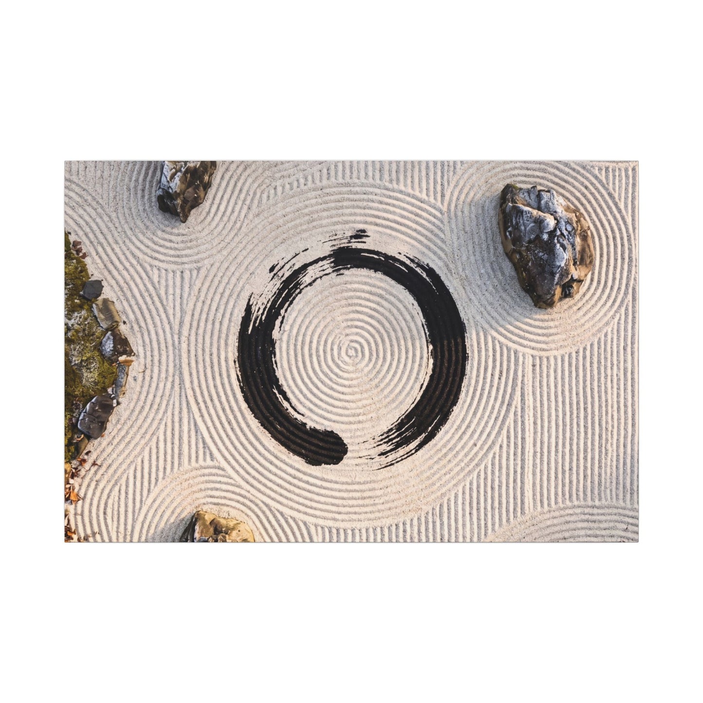 Rock Garden Canvas Art | Winter Zen Enso Art