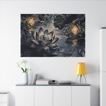 Fukinsei Lotus Flower Canvas Art - Zen Sumi E