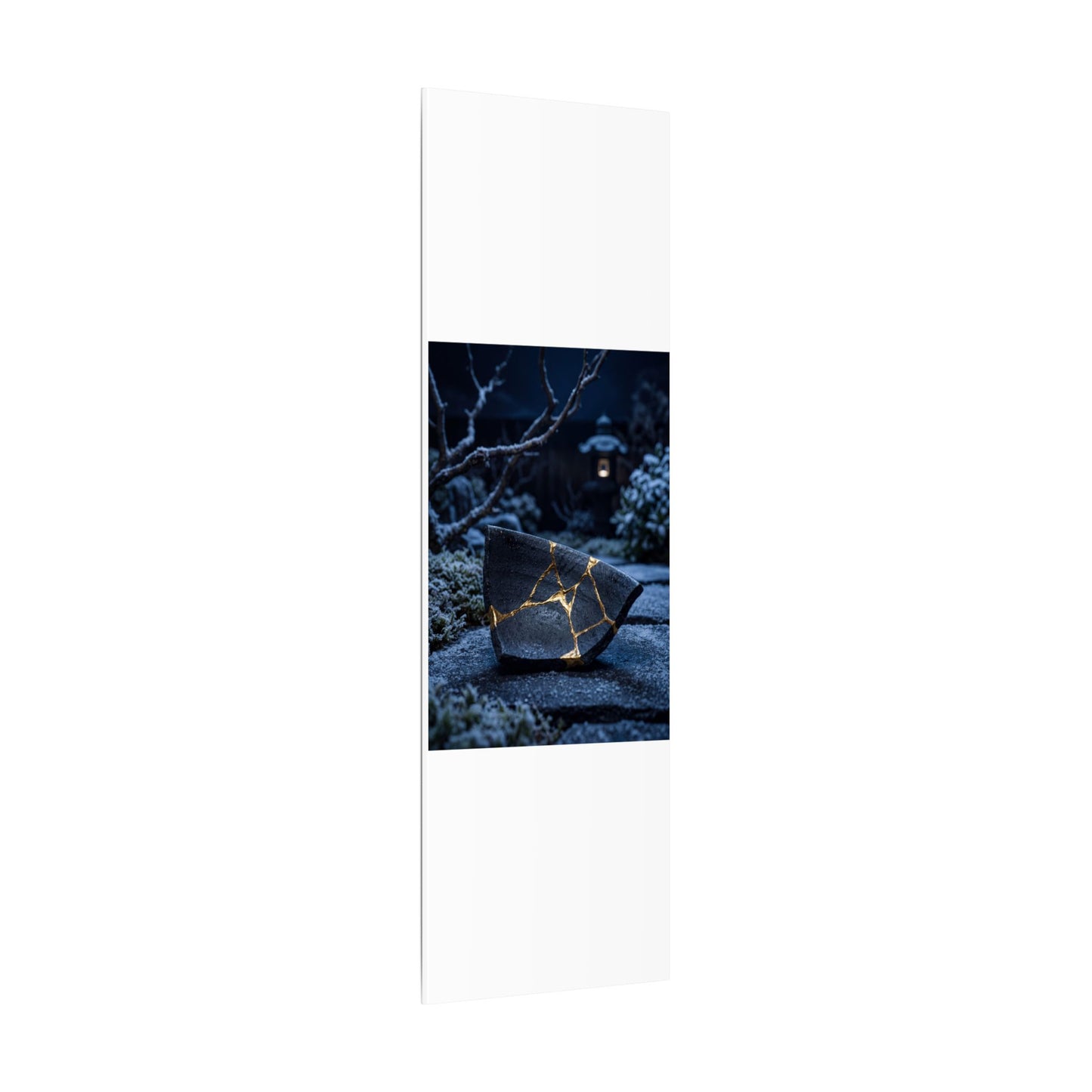 Moonlit Garden Winter Canvas Art | Kintsugi Artful Design
