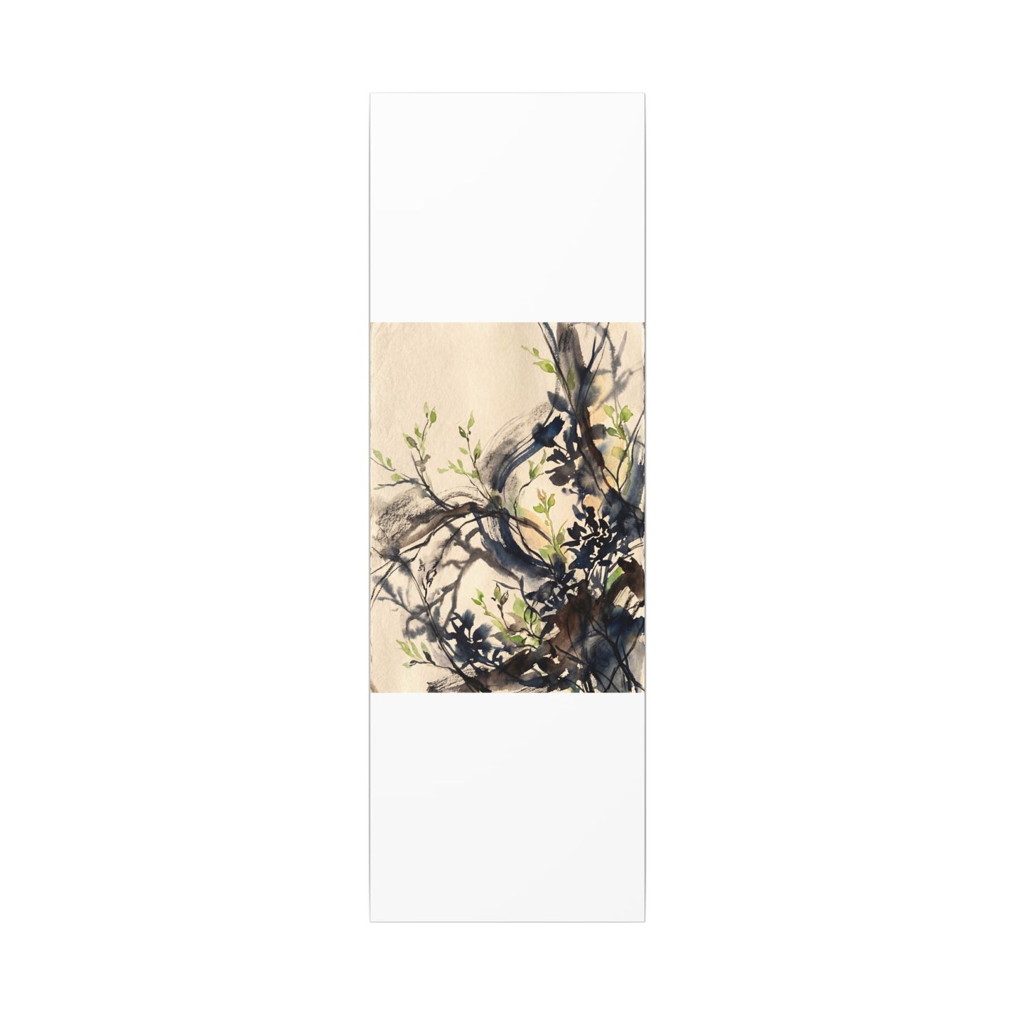 Ma Shadow Play Canvas Art - Dark Japandi Charcoal Ink