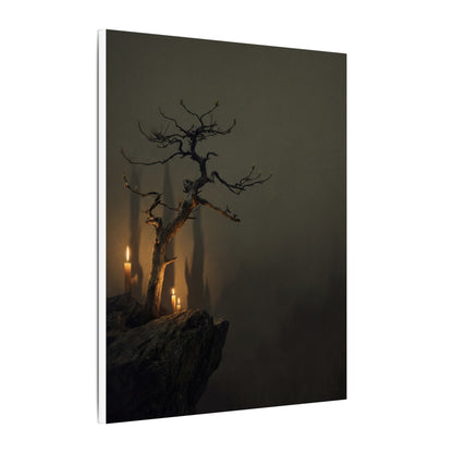 Ma Pine Tree Canvas Art - Dark Japandi Shadow Zen