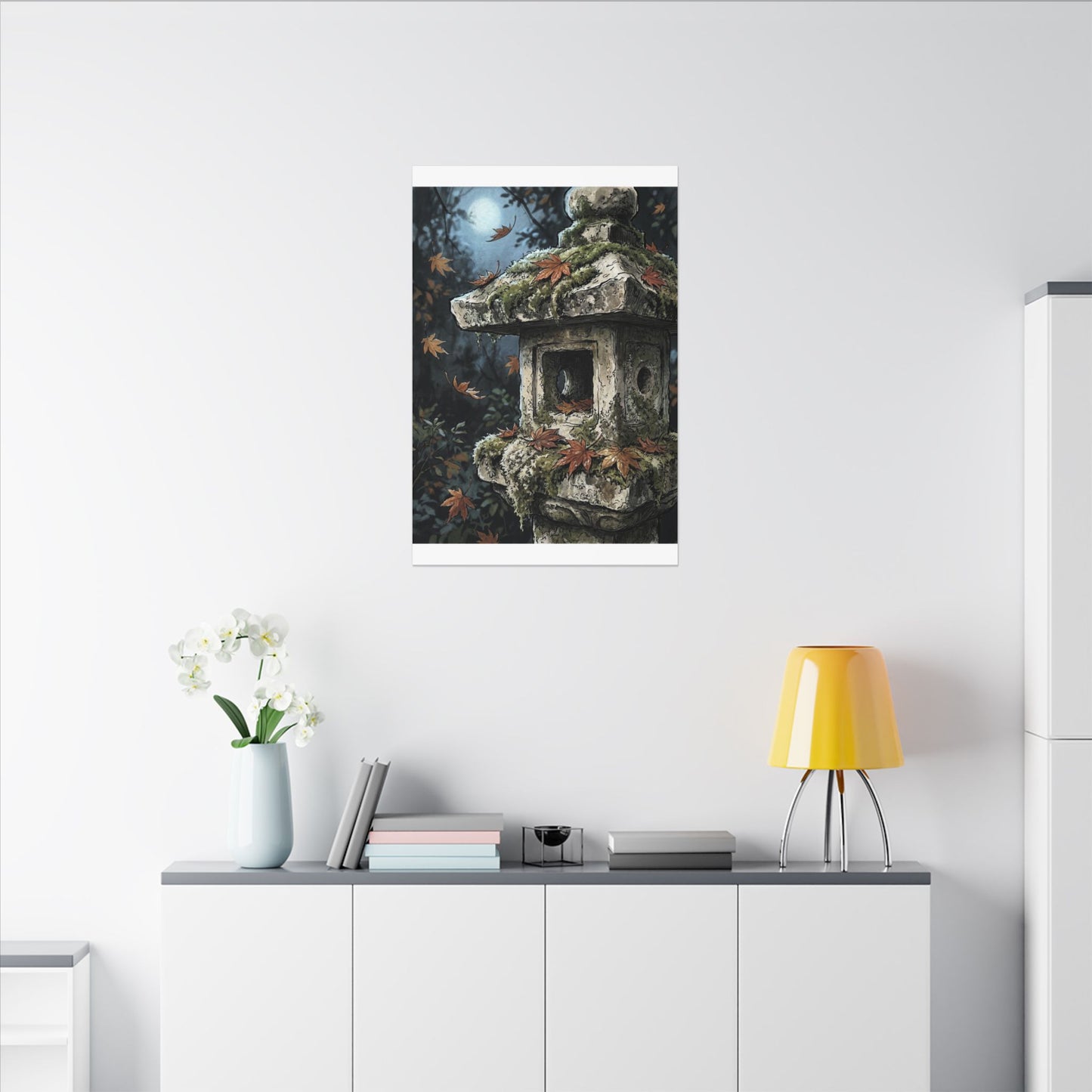 Shibui Stone Lantern Canvas Art - Japandi Minimal Line