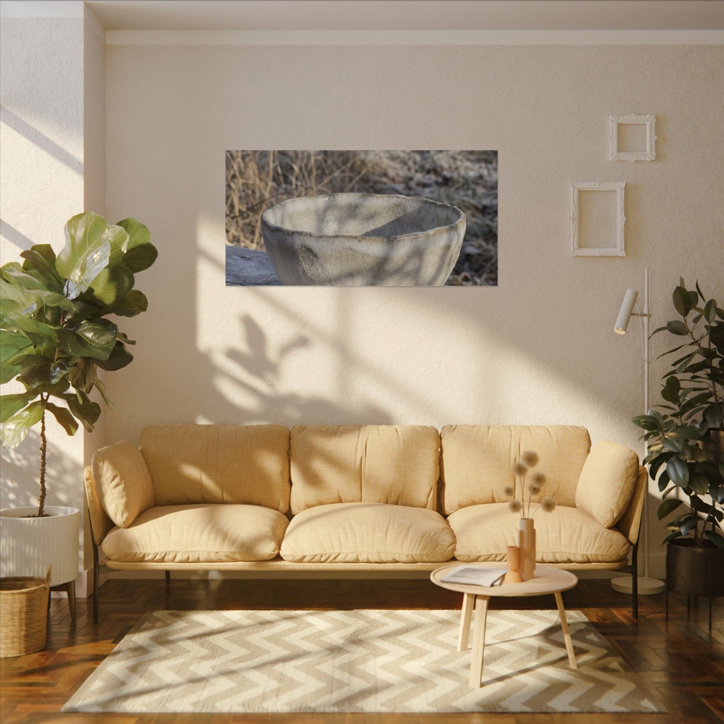 Dappled Ceramic Bowl Canvas Art - Japandi Fukinsei