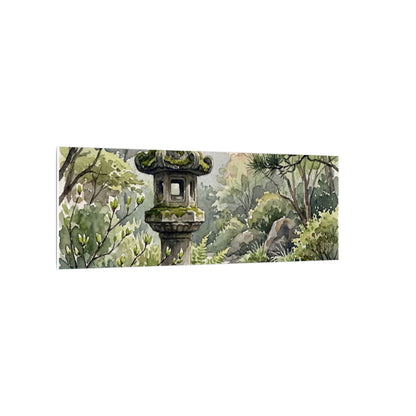 Neutral Stone Lantern Canvas Art - Watercolor Japandi