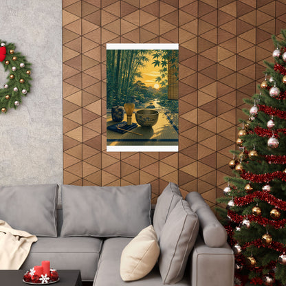 Tea Ceremony Wall Art Print | Summer Zen Ukiyo E Inspired Art