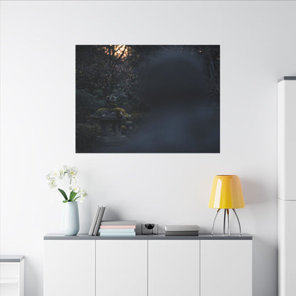 Spring Stone Lantern Moody Minimal Canvas Art | Bold Decor