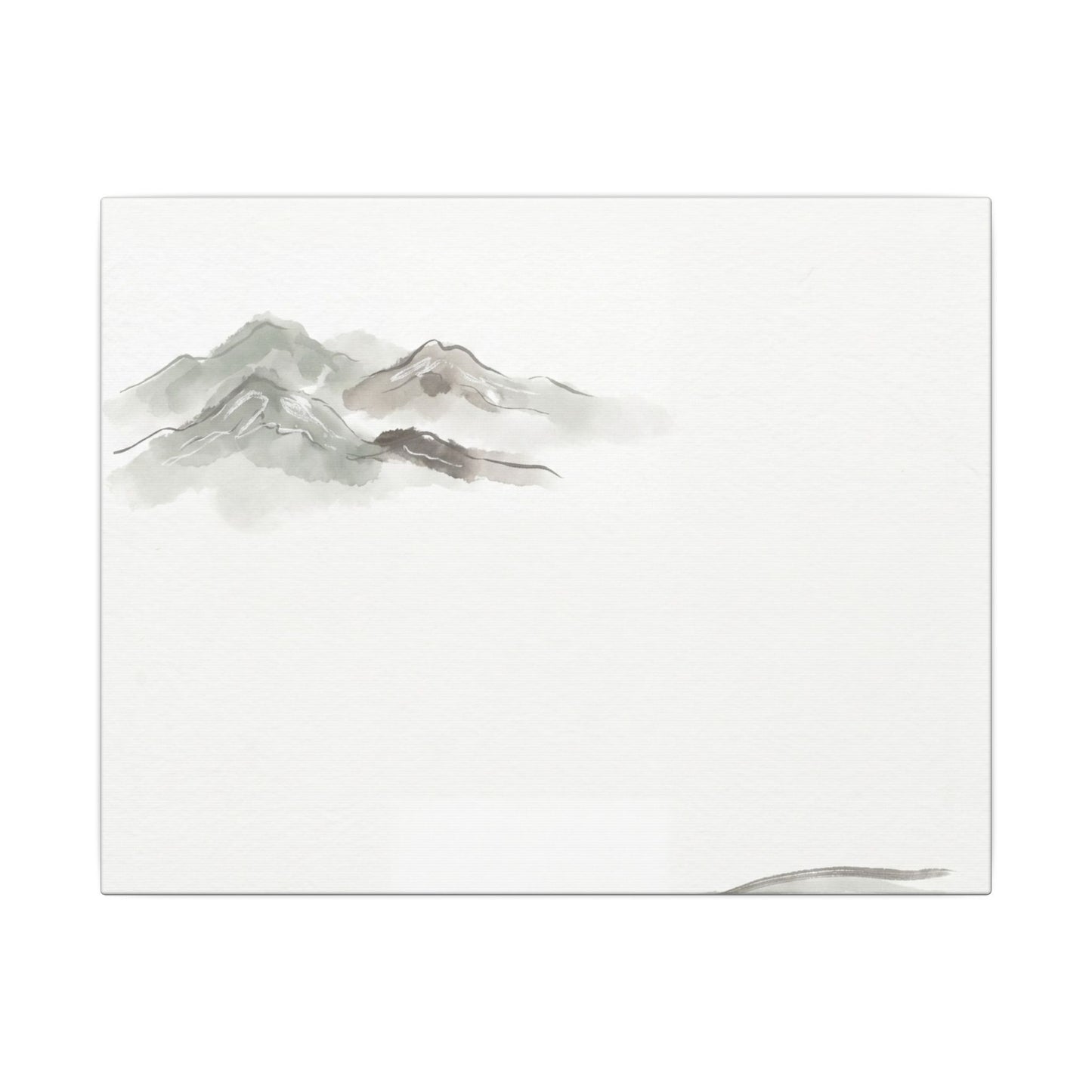 Winter Mountain Mist Minimal Line Canvas Art | Elegant Decor