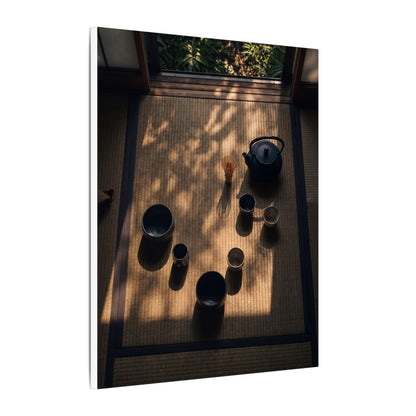Shibui Tea Ceremony Canvas Art - Dark Japandi Shadow Zen