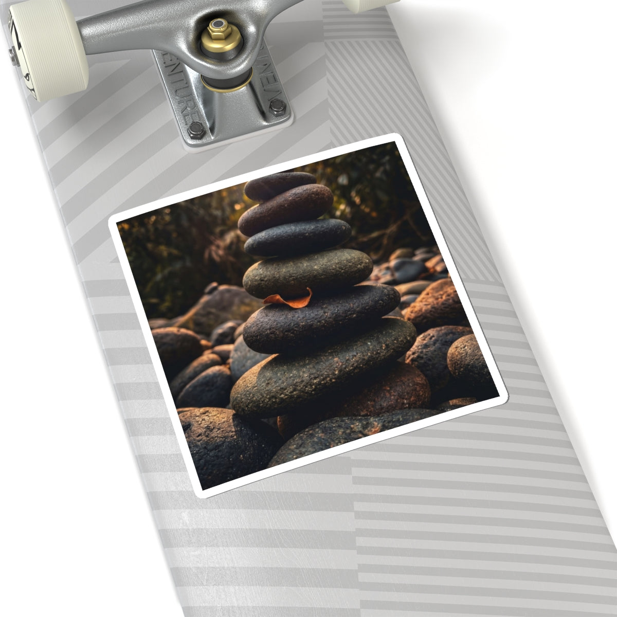 River Stones Moody Minimal Sticker | Luxurious Dark Japandi Art