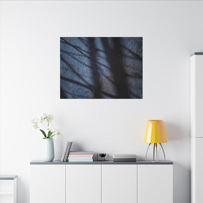 Dark Japandi Shadow Play in Moonlight | Moody Minimal Canvas Art