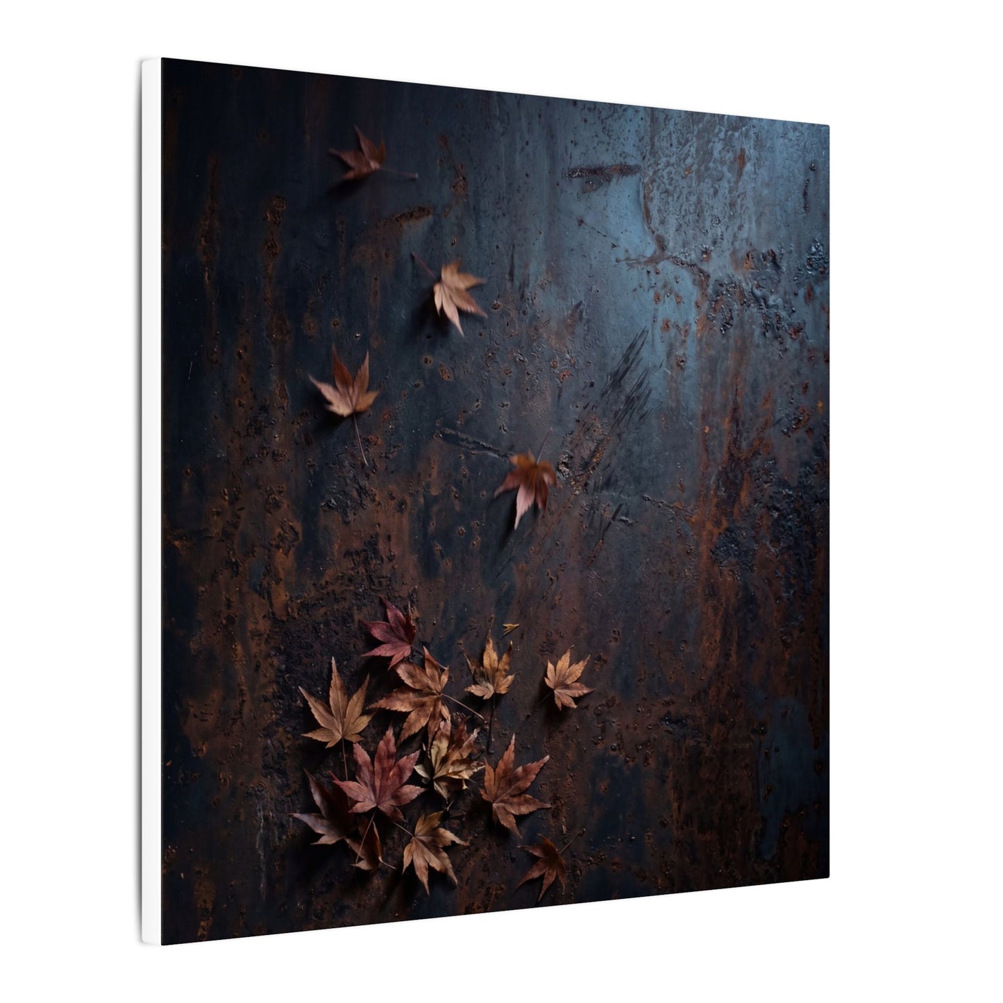 Moonlight Rust Patina Canvas Art - Dark Japandi Mono No Aware