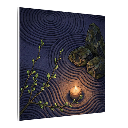 Mono No Aware Rock Garden Canvas Art - Zen Ukiyo E Inspired
