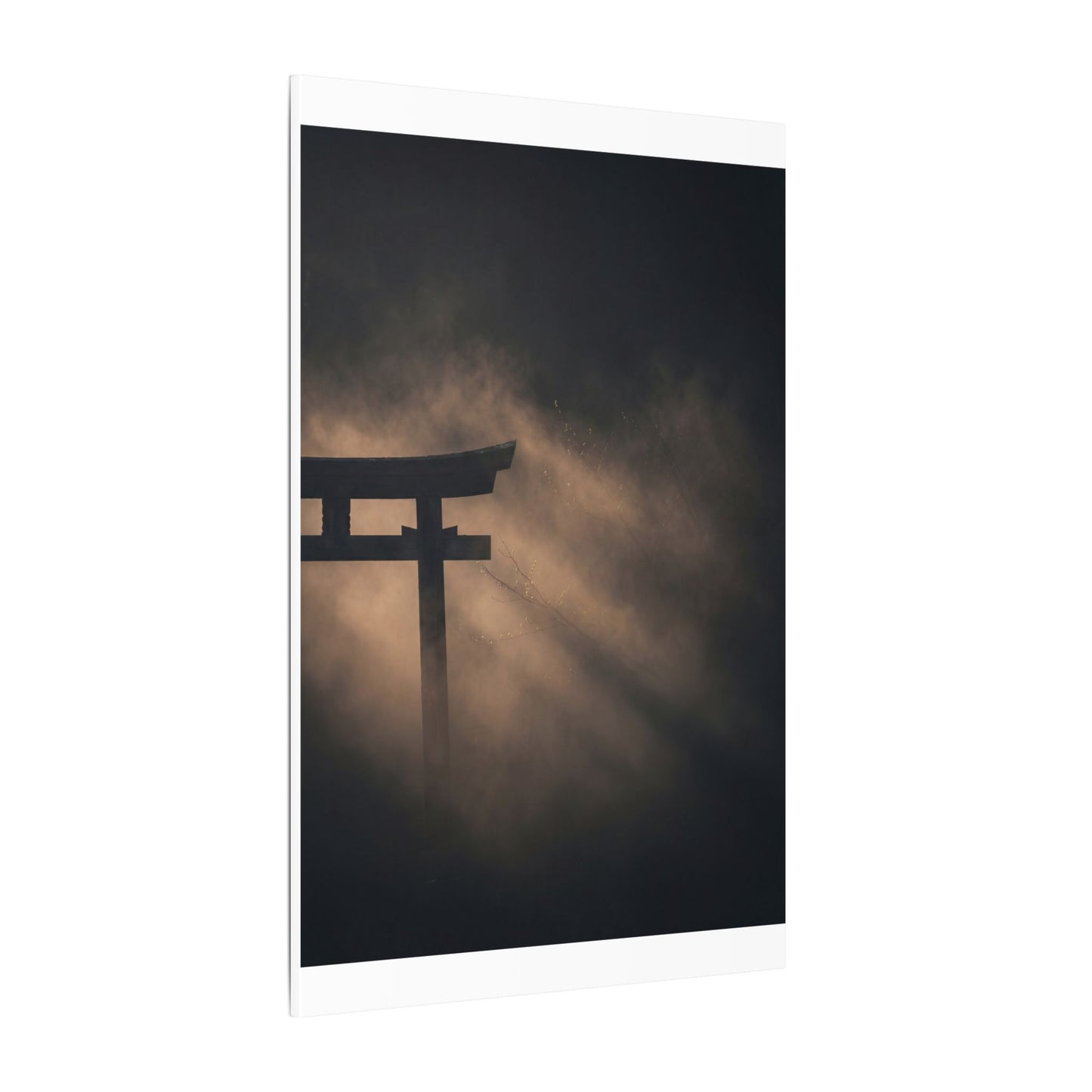 Torii Gate Shadow Zen Canvas Art | Bold Dark Japandi Art