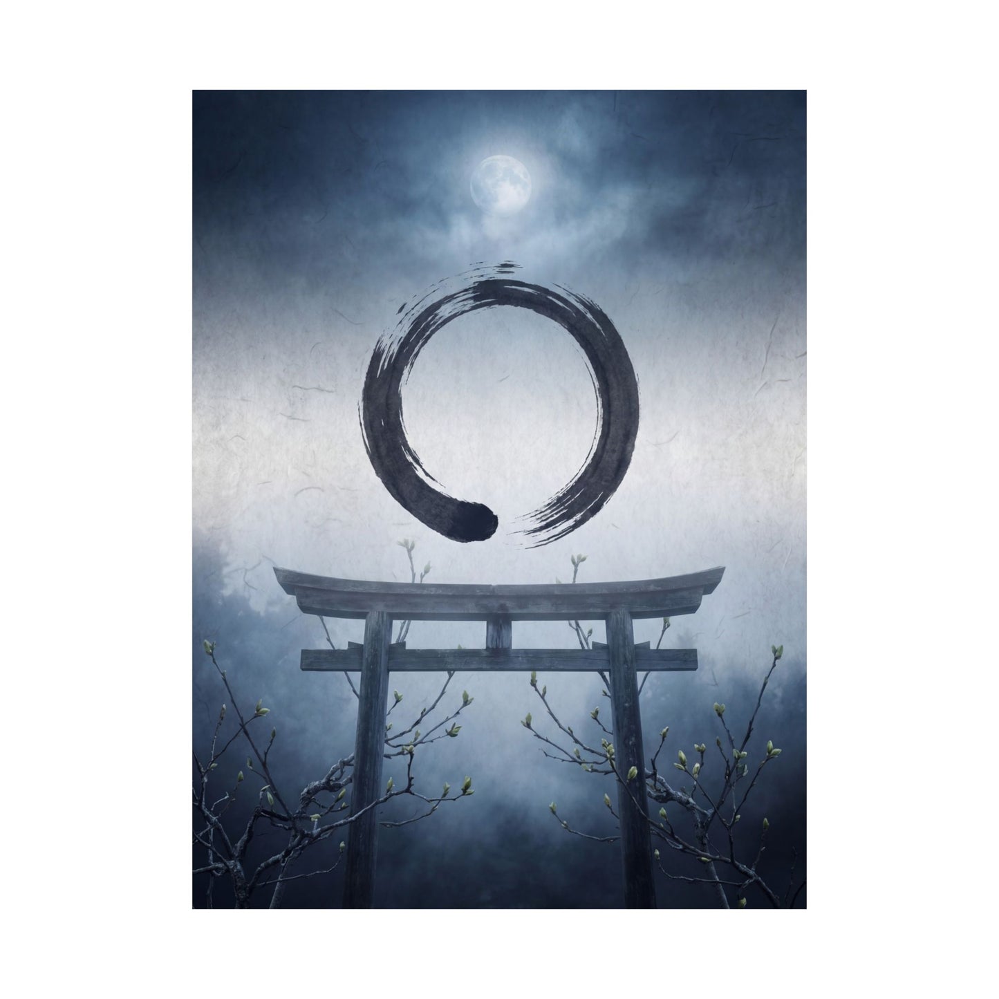 Spring Torii Gate Enso Wall Art Print | Calm Decor