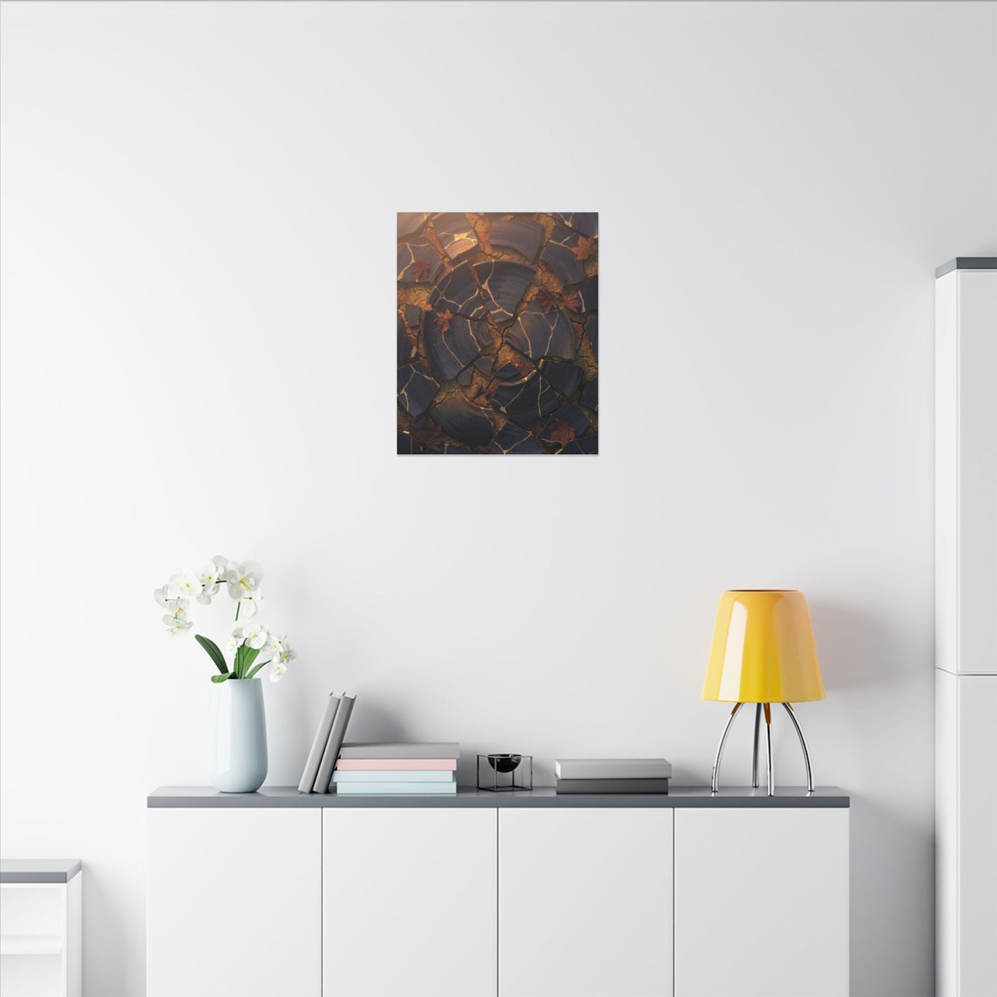 Autumn Cracked Earth Gold Repair Canvas Art | Philosophical Decor