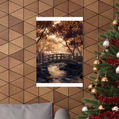 Philosophical Wooden Bridge Wall Art Print - Gold Vein Kintsugi