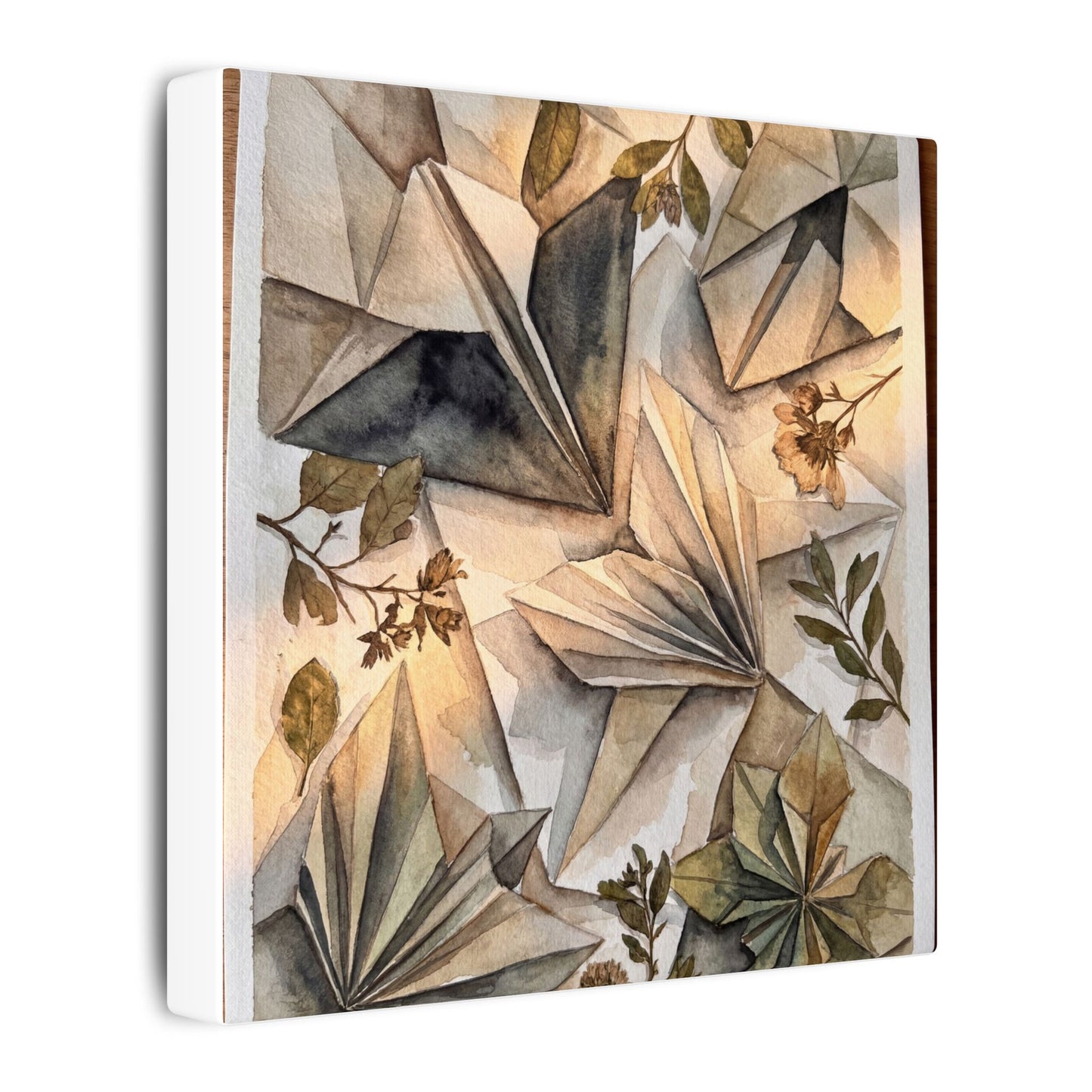 Golden Hour Paper Fold Canvas Art - Japandi Seijaku