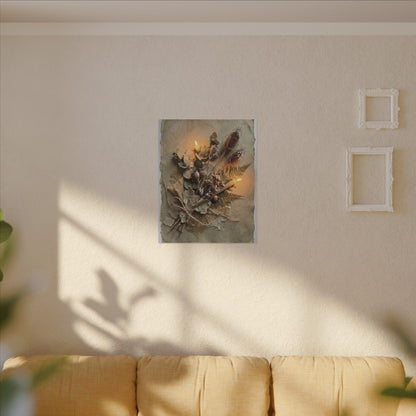 Dried Flowers Texture Canvas Art | Warm Japandi Art