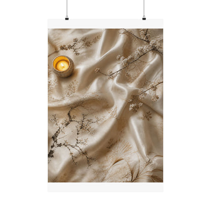 Warm Silk Drape Wall Art Print - Japanese Pattern Japandi