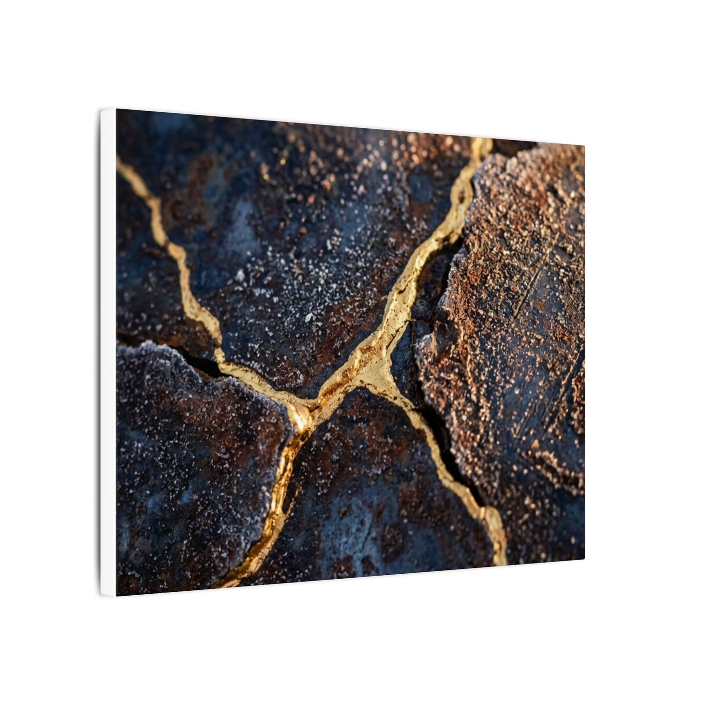 Winter Rust Patina Gold Vein Canvas Art | Resilient Decor