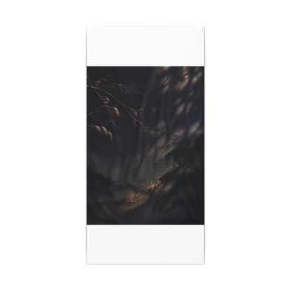 Atmospheric Silk Drape Canvas Art - Charcoal Ink Dark Japandi