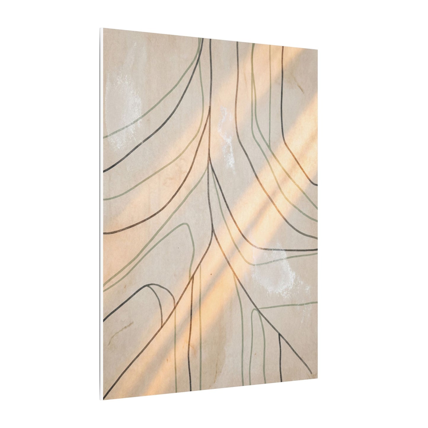 Shoji Screen Minimal Line Canvas Art | Warm Japandi Art