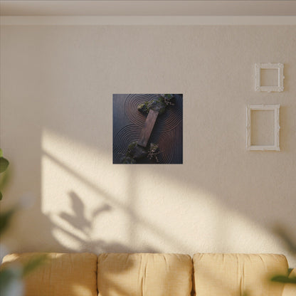 Spring Rock Garden Moody Minimal Canvas Art | Atmospheric Decor