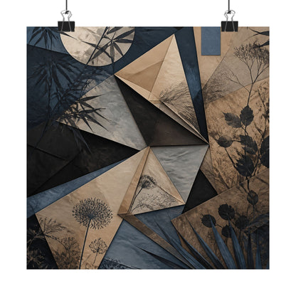 Paper Fold Minimal Line Wall Art Print | Cozy Japandi Art