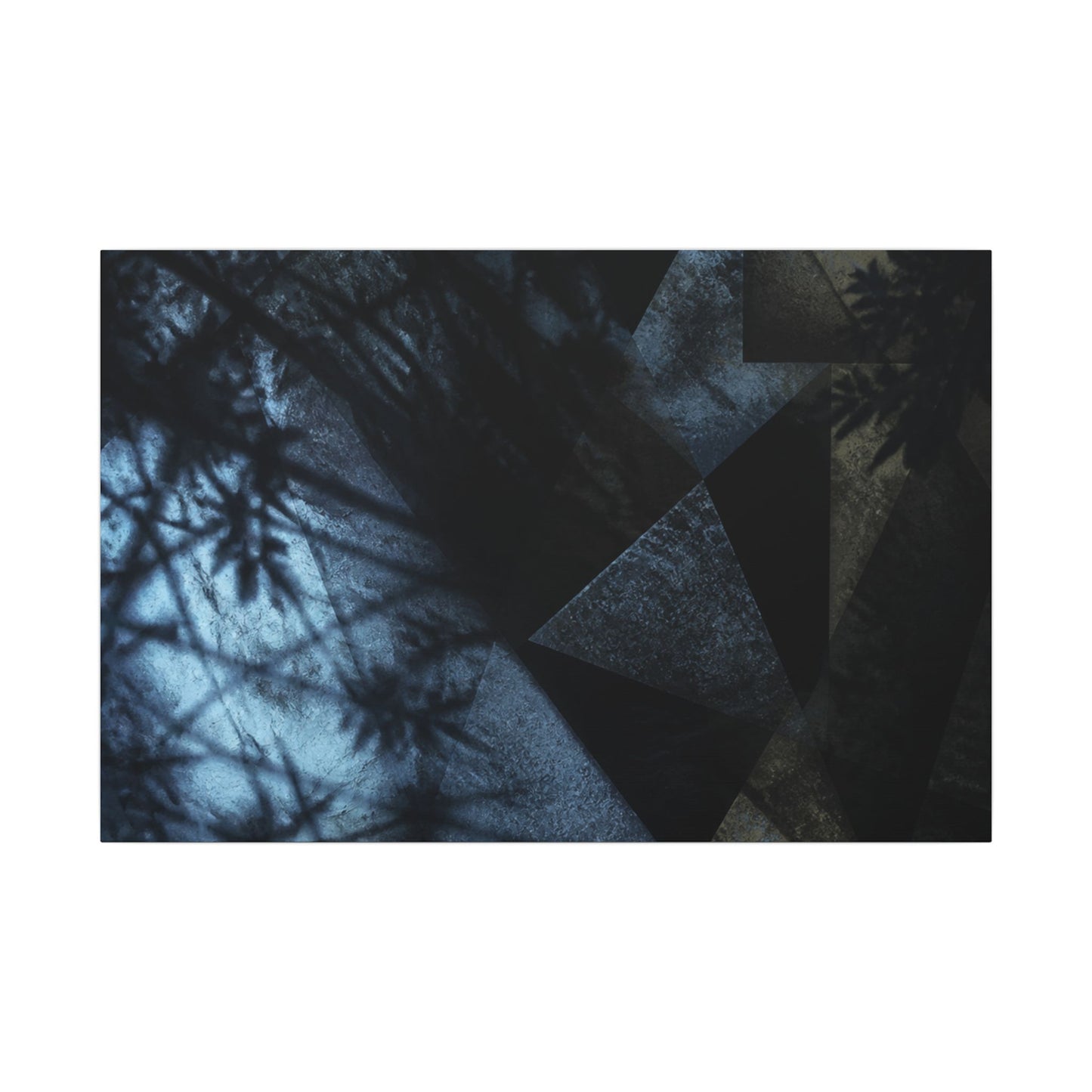 Shadow Play Winter Canvas Art | Dark Japandi Luxurious Design