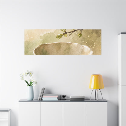 Warm Ceramic Bowl Canvas Art - Watercolor Japandi