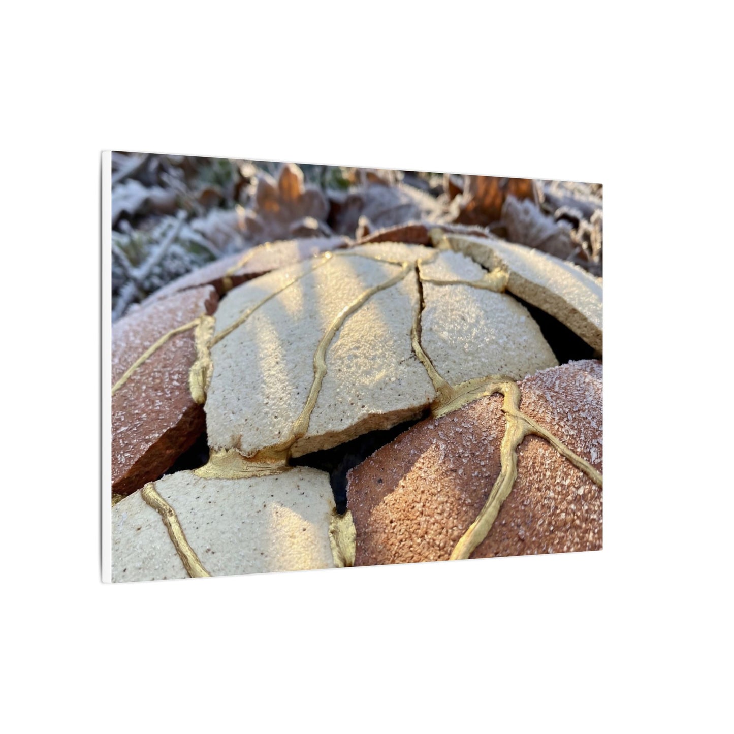 Broken Pottery Crackle Gold Canvas Art | Healing Kintsugi Art