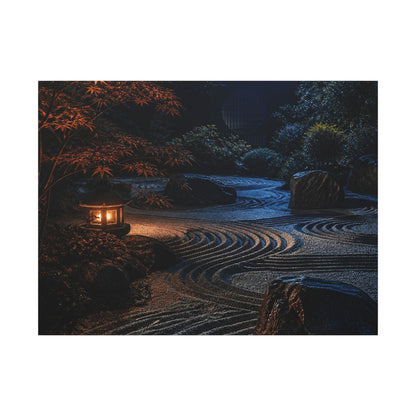 Summer Rock Garden Shadow Zen Canvas Art | Moody Decor