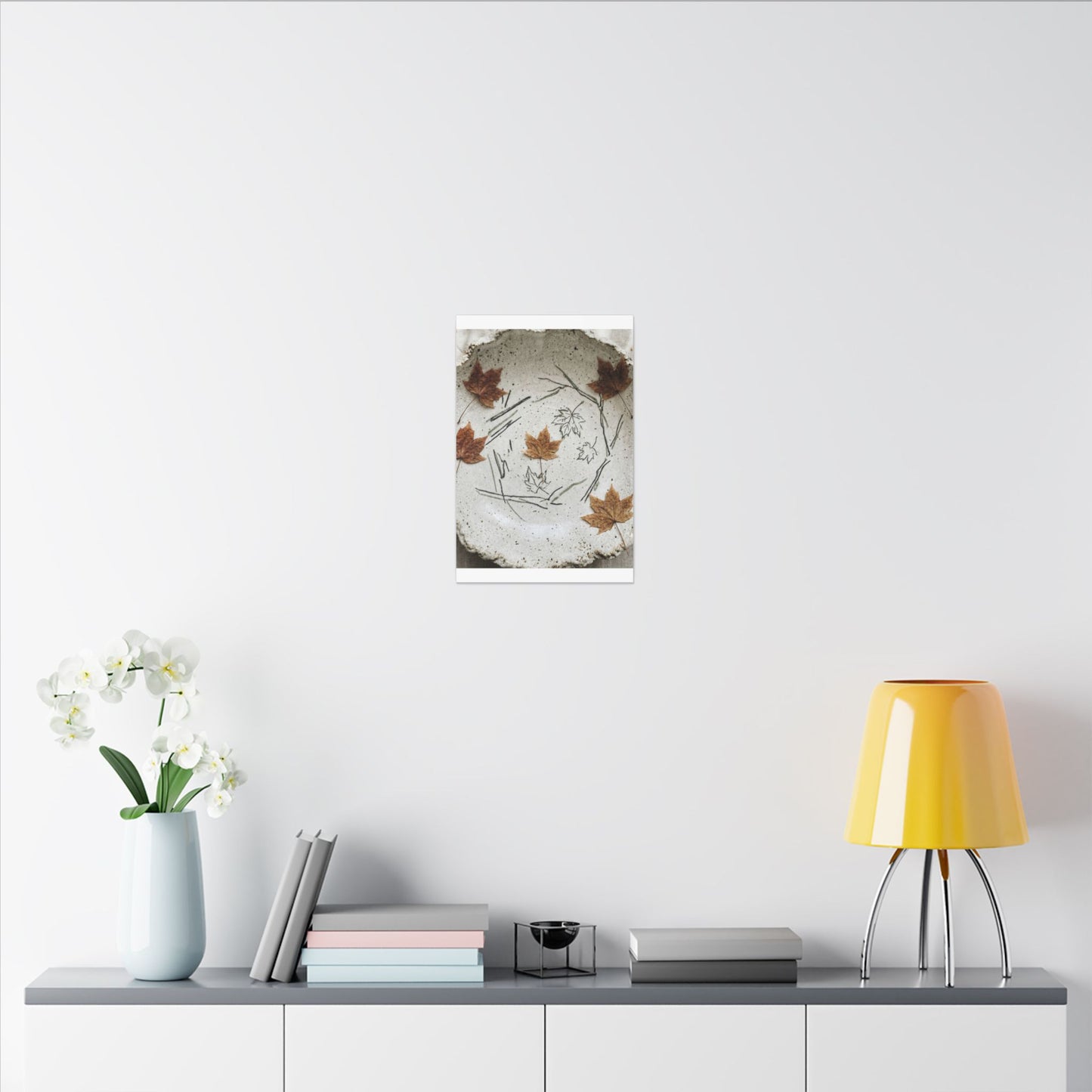 Ceramic Bowl Autumn Canvas Art | Japandi Elegant Design